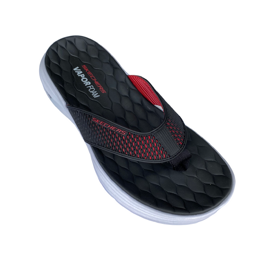 Skechers Infradito Uomo Vapor Foam Sandal Sayto Nero Rosso - 232894-BKRD