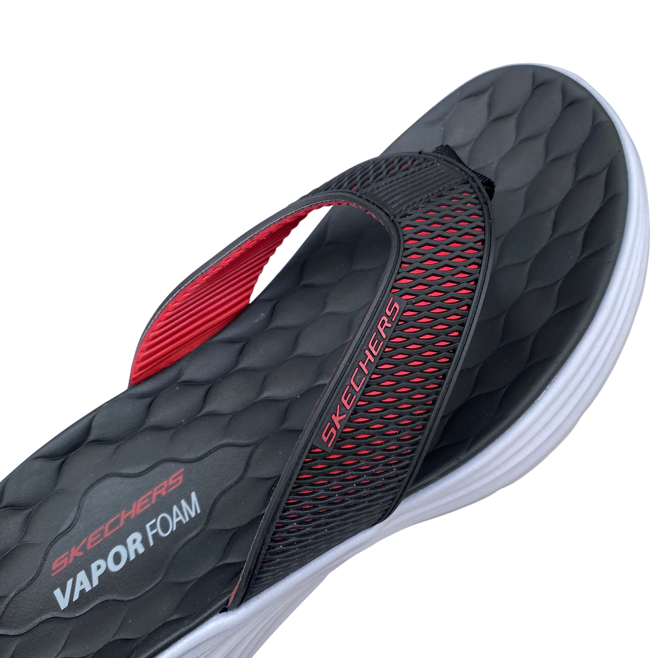 Skechers Infradito Uomo Vapor Foam Sandal Sayto Nero Rosso - 232894-BKRD