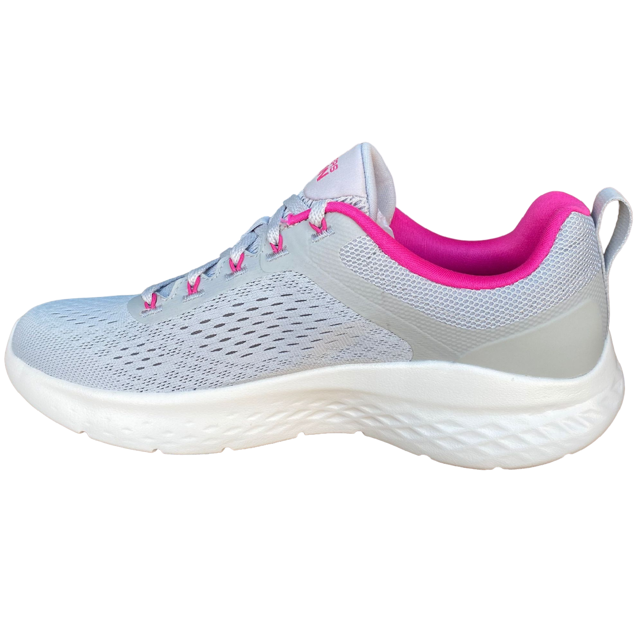 Skechers Go Run Lite 129423-GYPK Grey Pink Women's Vegan Sustainable Washable Running Shoe