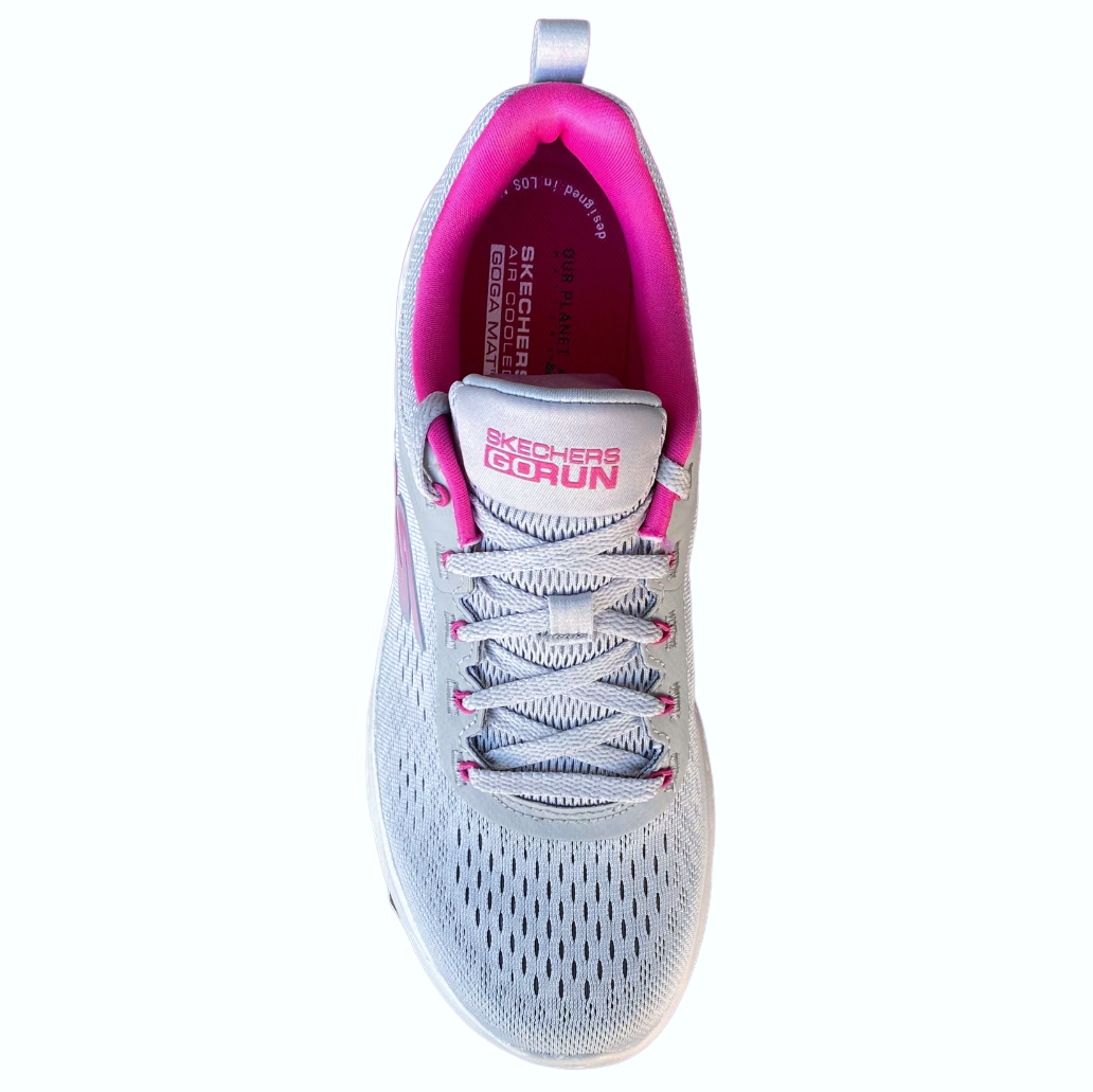 Skechers Go Run Lite 129423-GYPK Grey Pink Women's Vegan Sustainable Washable Running Shoe