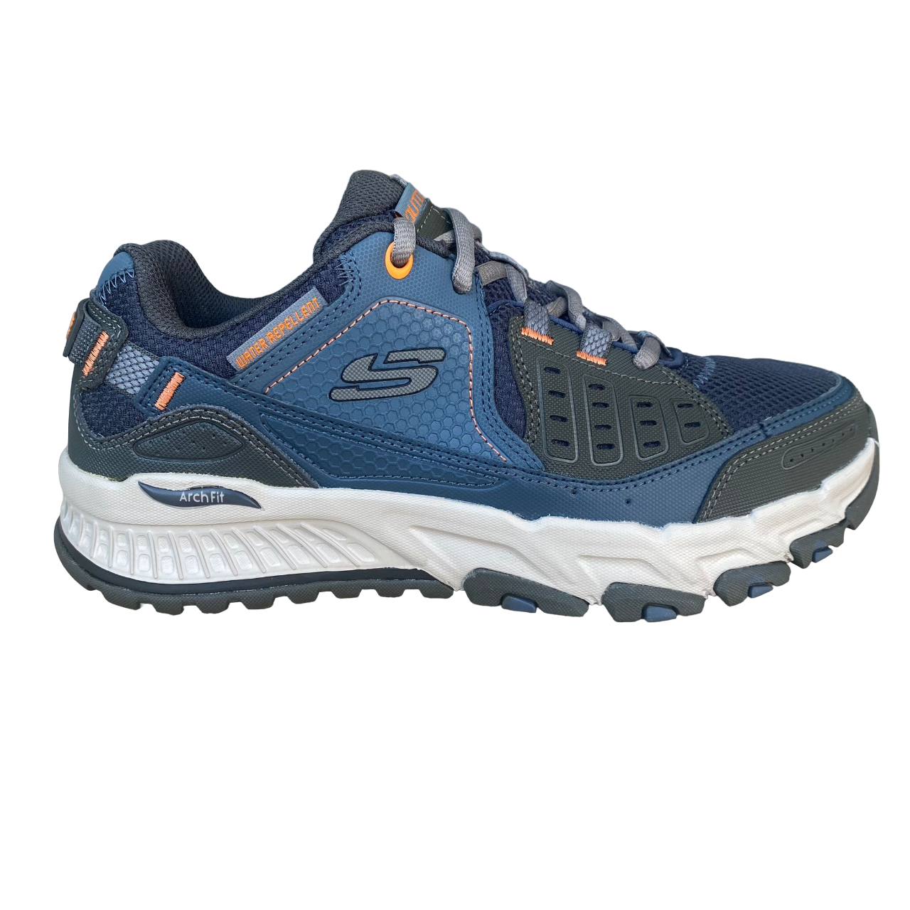 Skechers Arch Fit Escape Plan Scarpe Outdoor Uomo Blu Arancio - 237545/NVOR