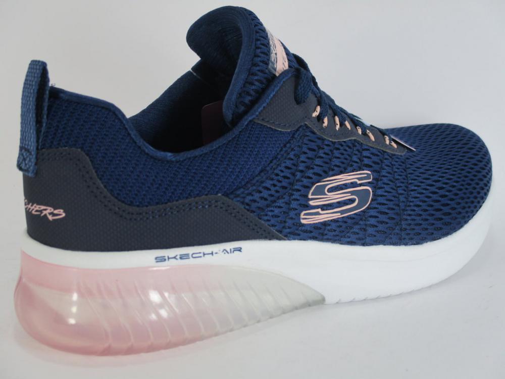 Skechers Skech Air Ultra Flex 13290 NVPK Navy - Women's Memory Foam Fitness Shoe