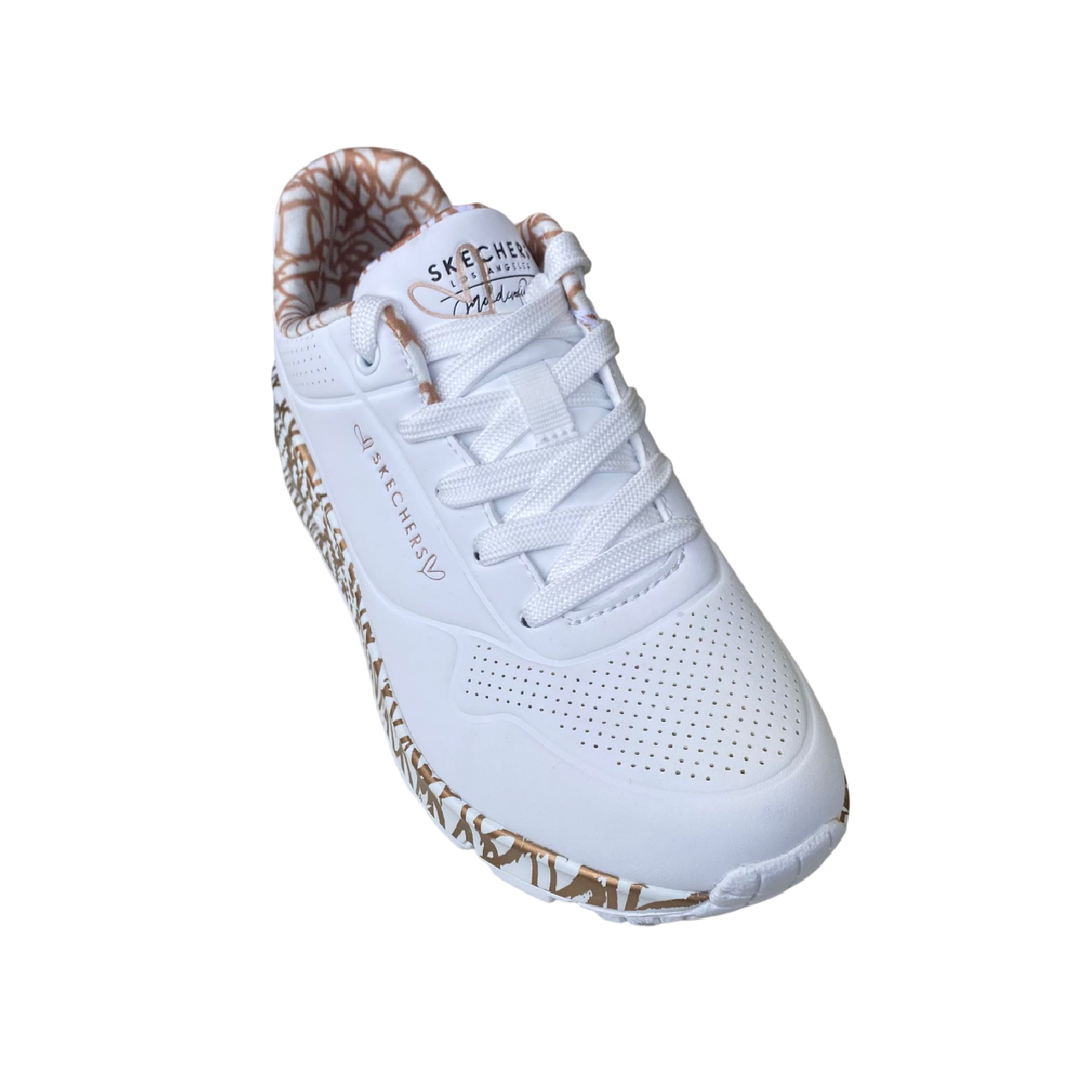 Skechers x JGoldcrown Uno Loving Love Sneakers Donna Bianco Rosa Oro - 155506/WTRG