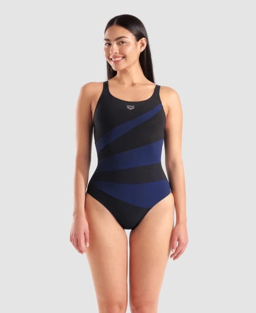 Arena Costume Intero Donna Isabella Wing 010351-570 Nero-Blu | Piscina Coppa C