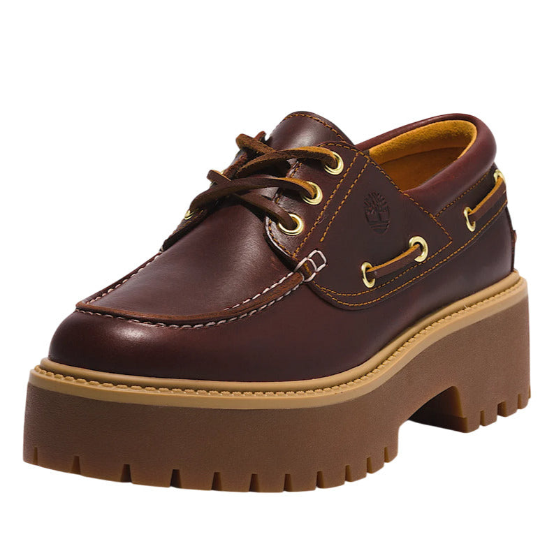 Timberland Women's Stone Street TB0A2QDMD57 Dark Brown Platform Boat Shoe