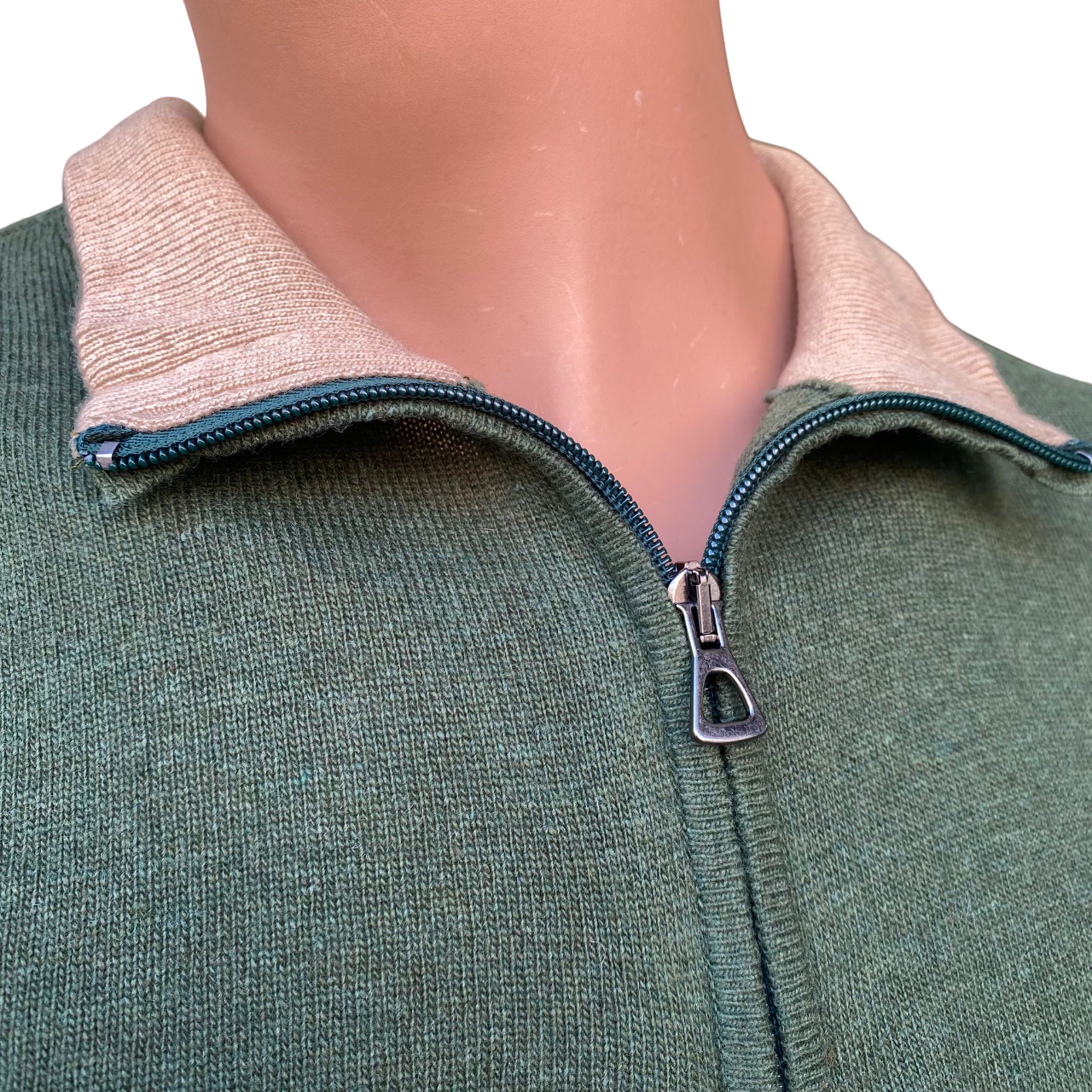 Trez Maglia Uomo Mezza Zip Macchia-VLPK M49631 842 Verde – Comfort e stile Streetwear - zip
