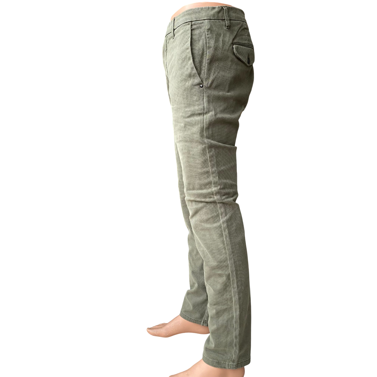 Trez Pantalone Uomo Microfantasia PRATT-1702STP M49604 340 Verde – casual, elegante, comfort uomo - laterale
