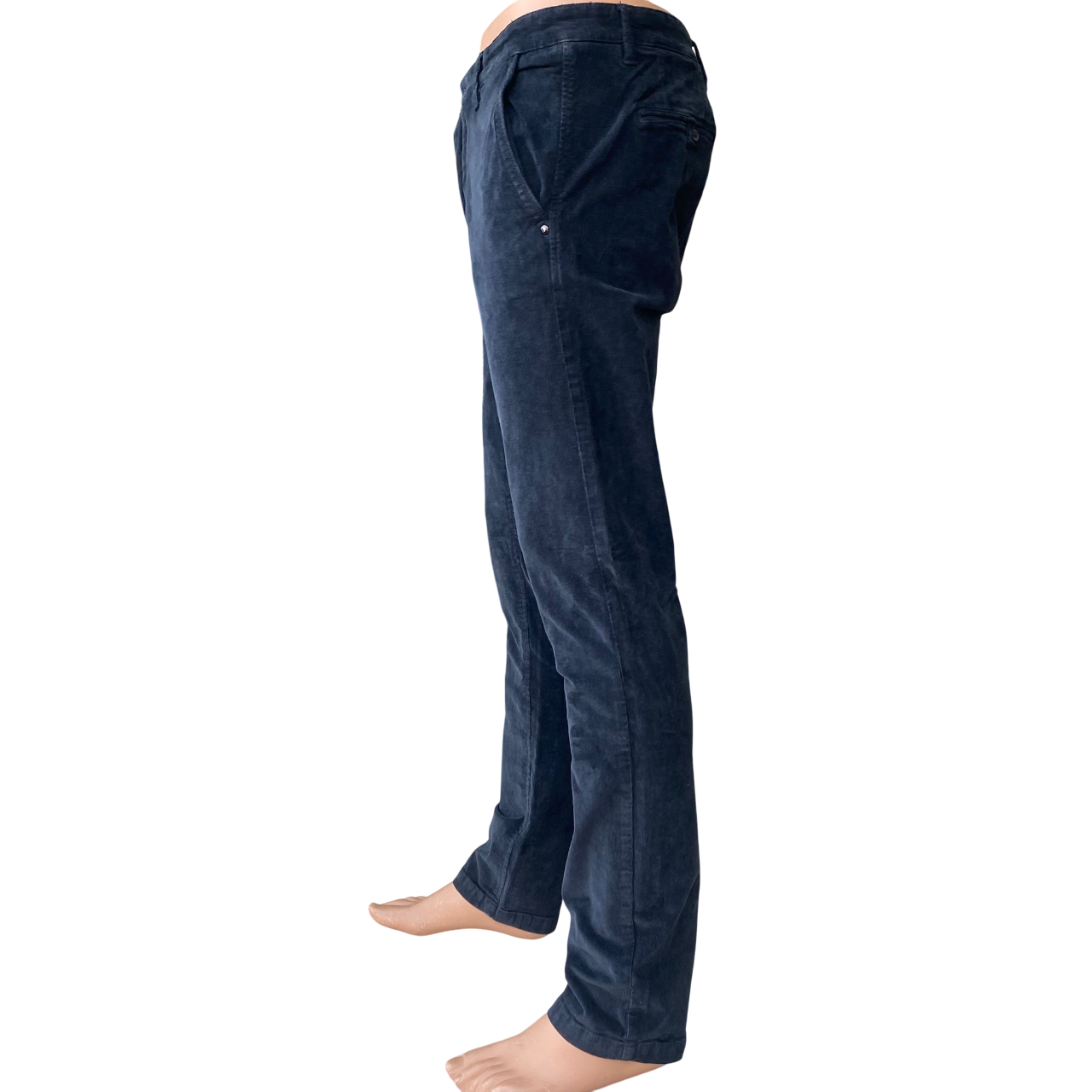 Trez Pantalone Uomo Velluto Millerighe M49592 238 PROT-CORD Blu – elegante, comfort, moda uomo - laterale