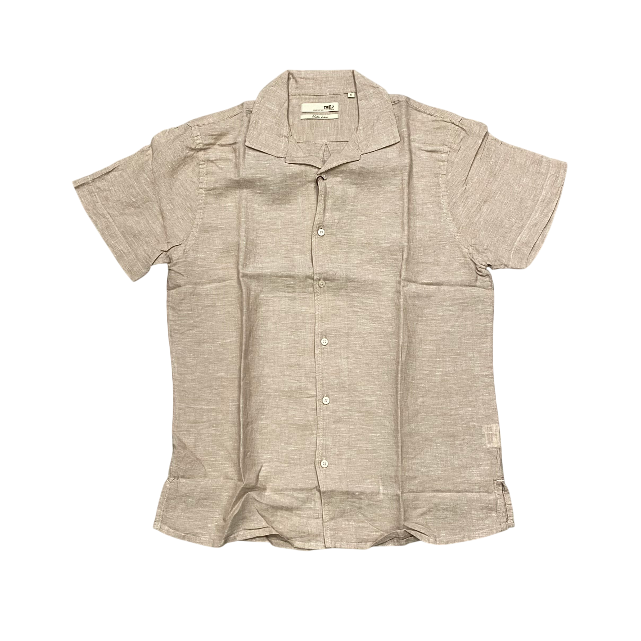 Trez camicia manica corta da uomo in misto lino Cocco-1217 M49026 384 beige