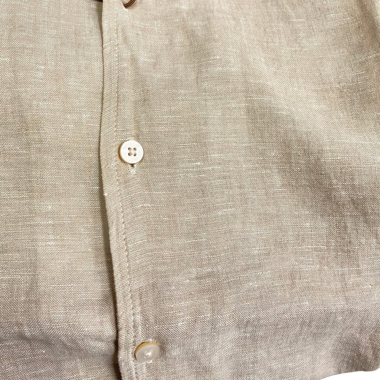 Trez camicia manica corta da uomo in misto lino Cocco-1217 M49026 384 beige