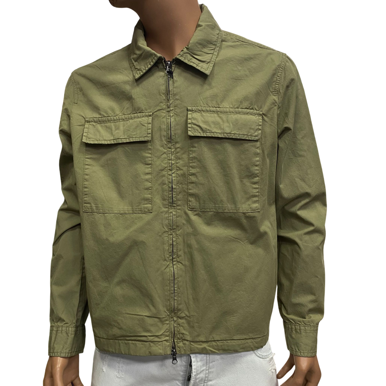 Trez giubbino da uomo in cotone Gink M48680 355 verde militare