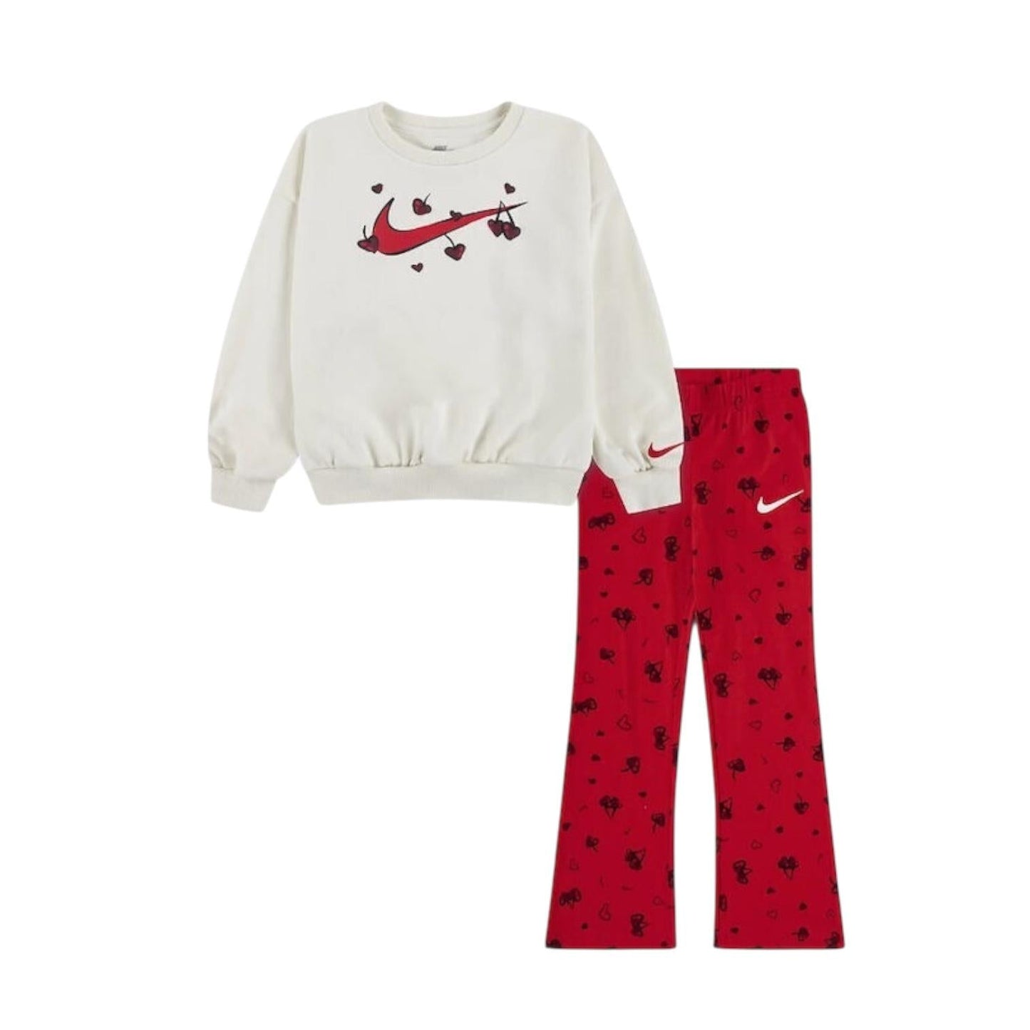 Nike Tuta Sportiva Bambina 36N667-U10 Bianco Rosso