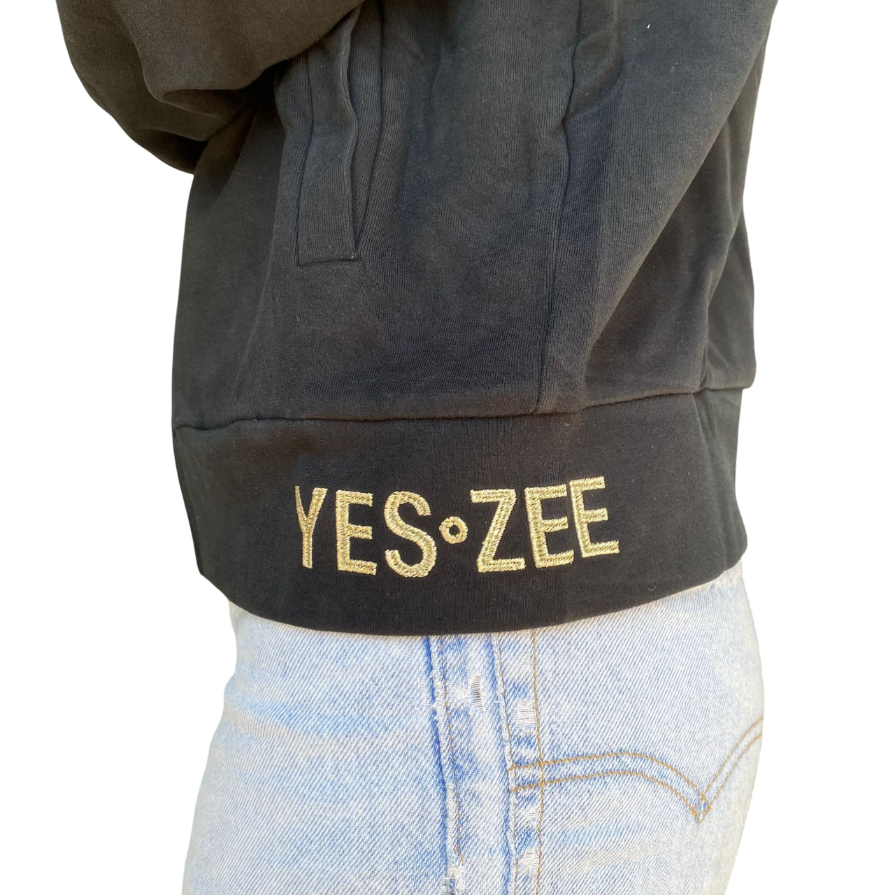 Yes Zee Felpa Donna Full zip In Punto Milano Cappuccio 1116 F001 0801 Nero