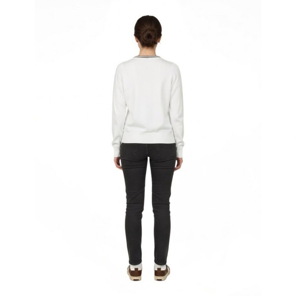 Yes Zee Cardigan Donna Bottone Gioiello M451/IF00 0107 Gesso