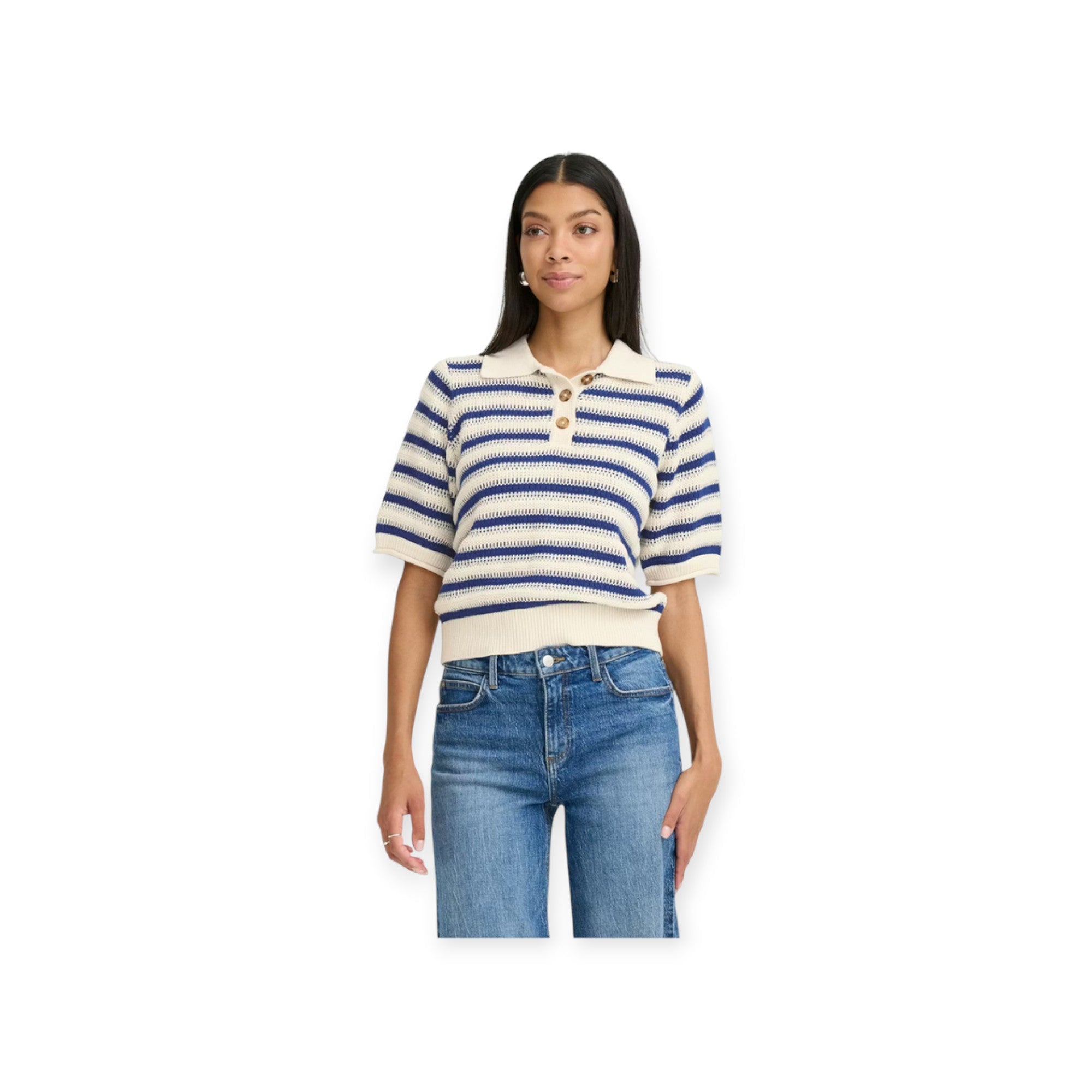 b.young BYMIKALA Pullover Polo donna 20818398 Medieval Blue