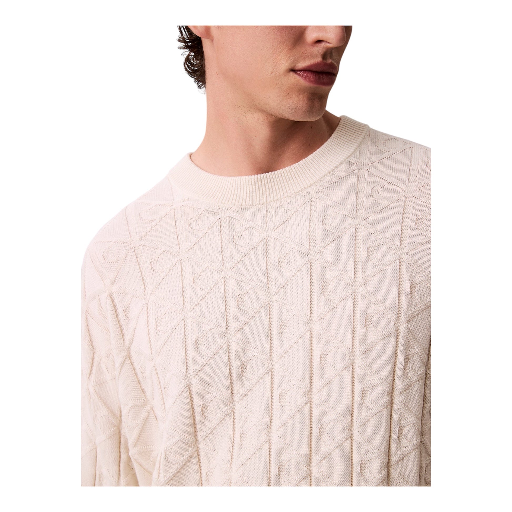 Calvin Klein Maglione LV04RE301G YAS Tofu Logo All-Over Uomo