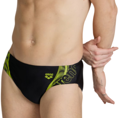 Arena Men's Swimming Briefs Graphic 005536 560 black green