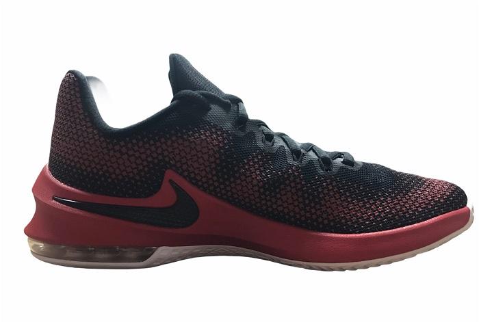 Nike Men's Air Max Infuriate Low 852457 006 Black-White-Red Basketball Shoe
