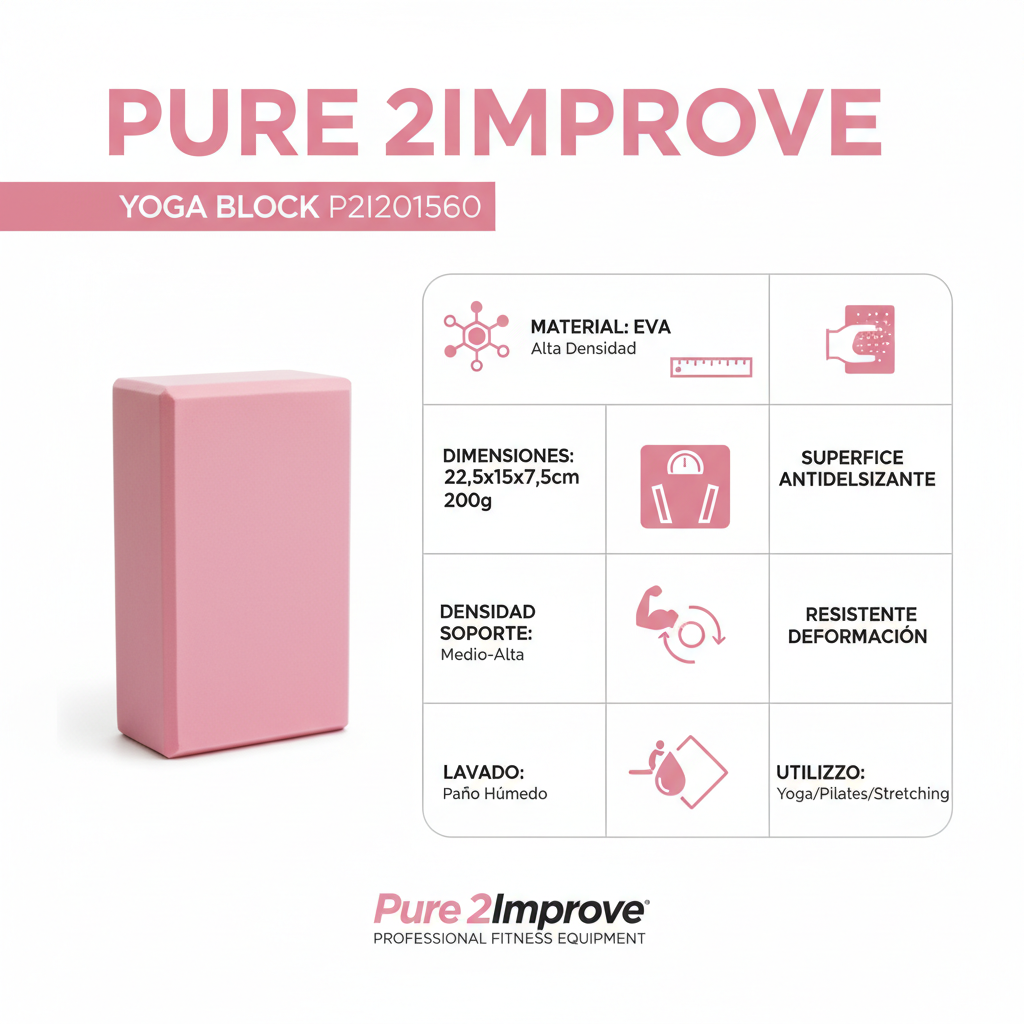2Improve Yoga Brick P2I201560 Pink EVA Yoga Brick