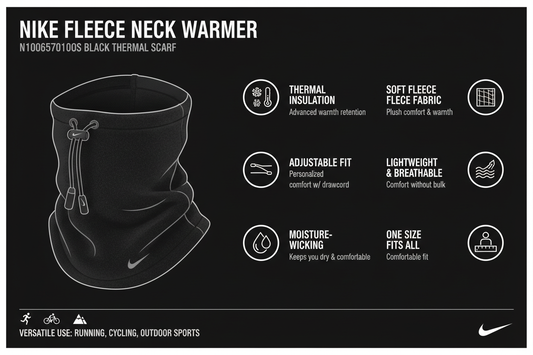 Nike Fascia scaldacollo termico in pile Fleece Neck Warmer N1000657010OS nero