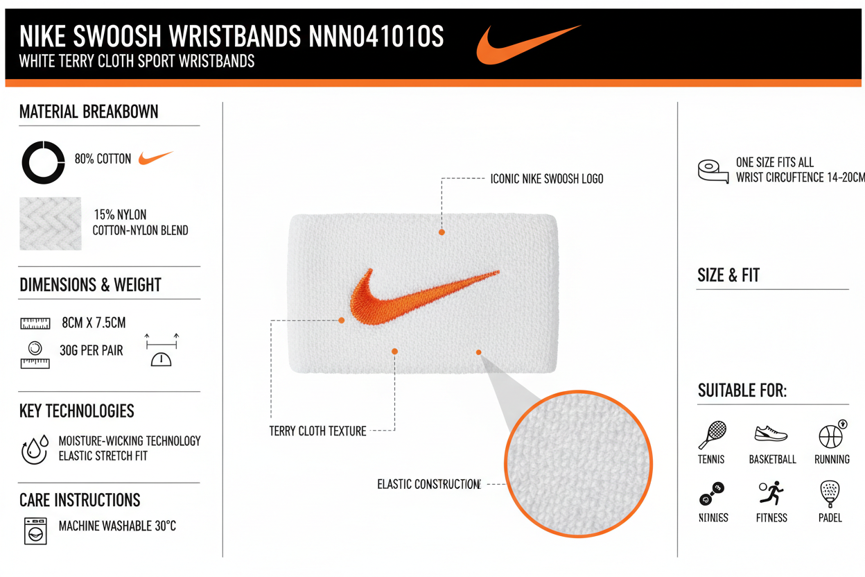 Nike Swoosh Wristbands NNN04101OS 101 | White Sweatbands