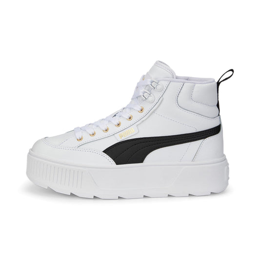 Puma scarpa sneakers da donna alta con zeppa Karmen Mid 385857 03 bianco nero
