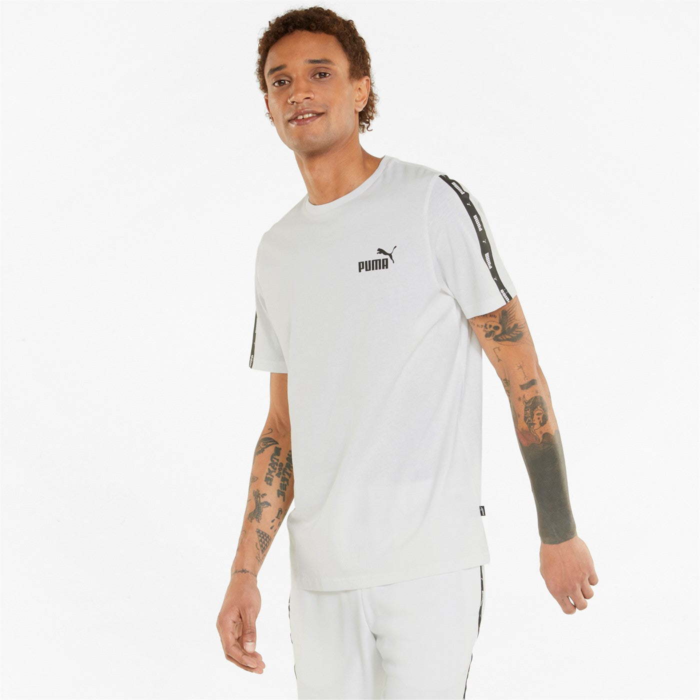 Puma maglietta manica corta da uomo ESS+ Tape 847382-02 bianco