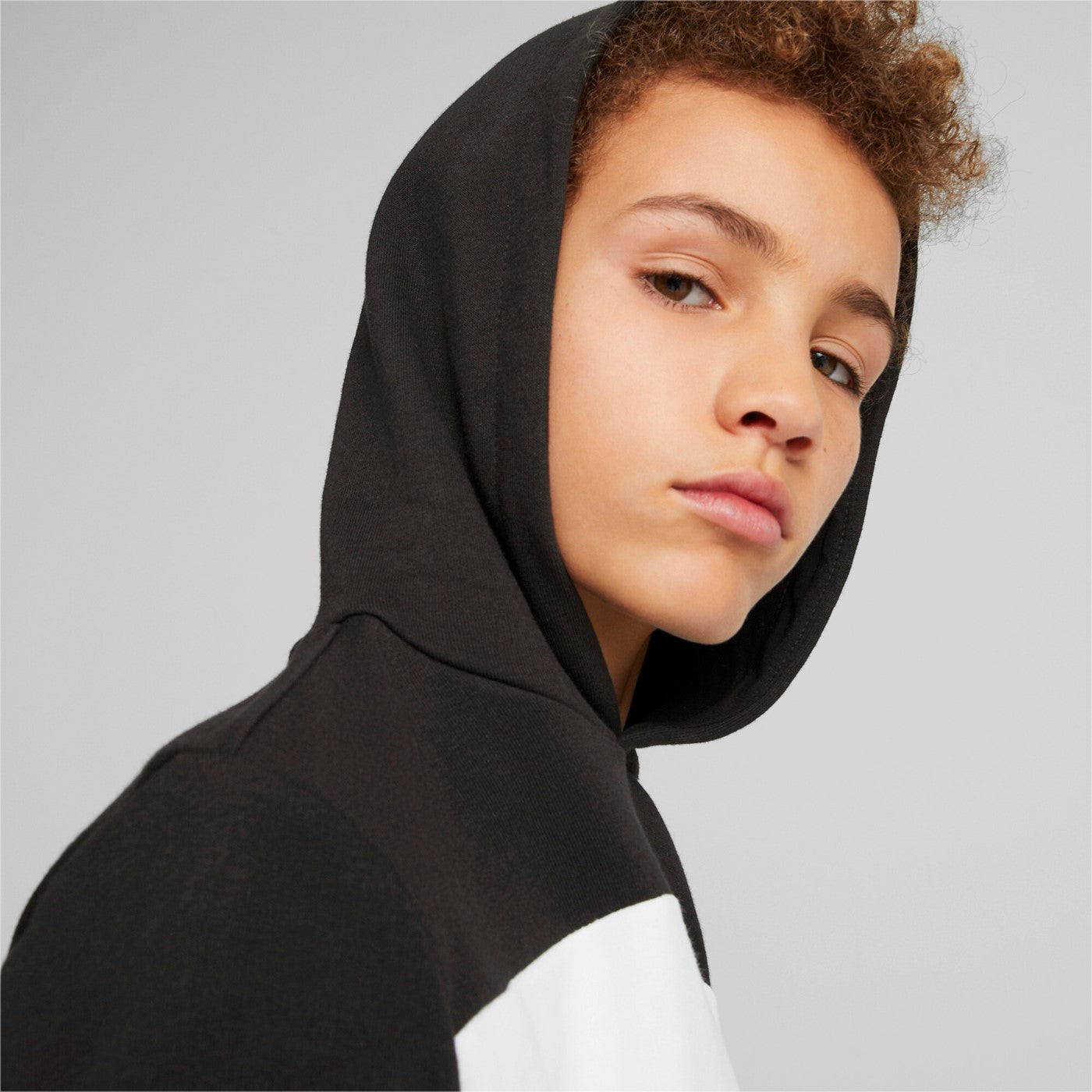 Puma Boy's Colorblock Hoodie Tr B 849082 57 black-warm earth-white