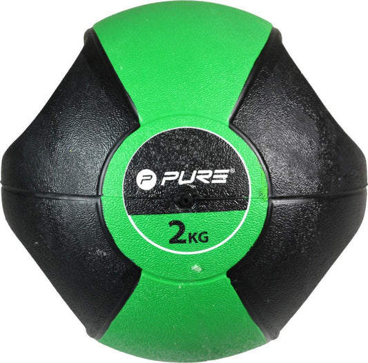 Pure 2Improve Palla medica con maniglie Medicine Ball da 2kg P2I201980 265969 verde-nero
