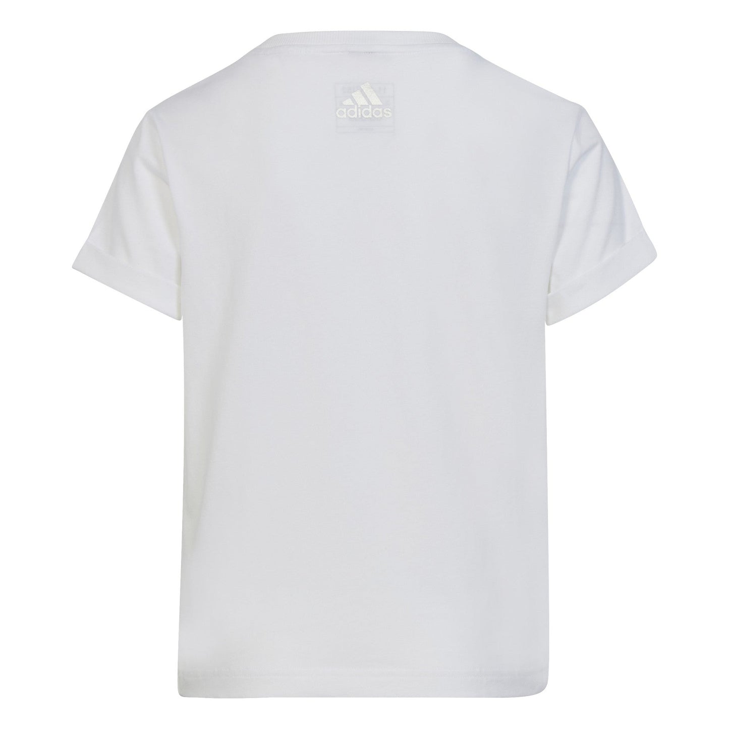 Adidas Girl's Short Sleeve Cotton T-shirt with Side Knot HR5818 white