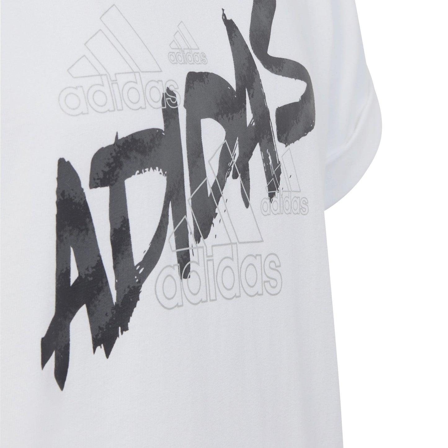 Adidas Girl's Short Sleeve Cotton T-shirt with Side Knot HR5818 white